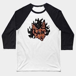 Cat with messy black hair Baseball T-Shirt